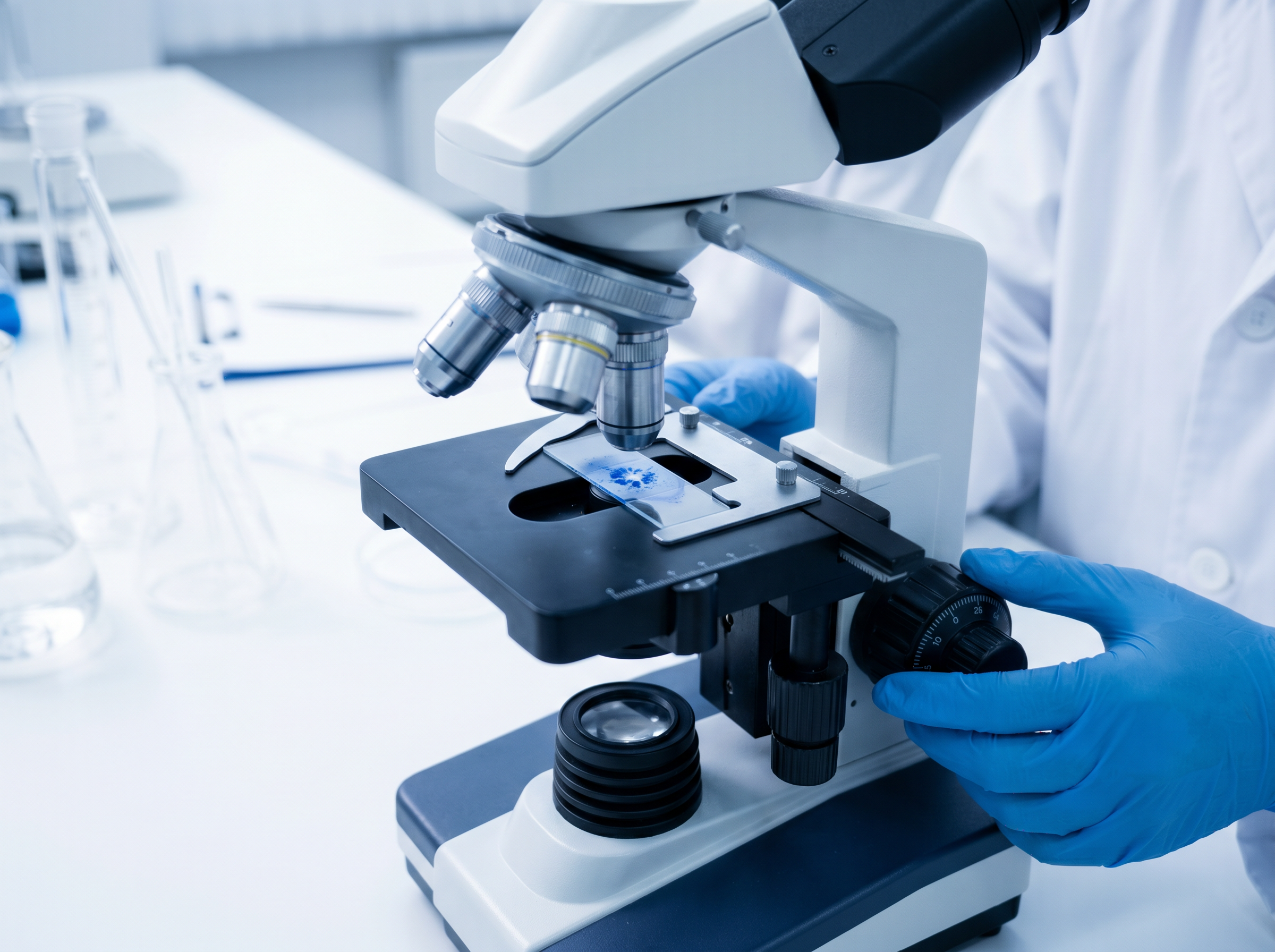Laboratory microscope analysis of a mold sample
